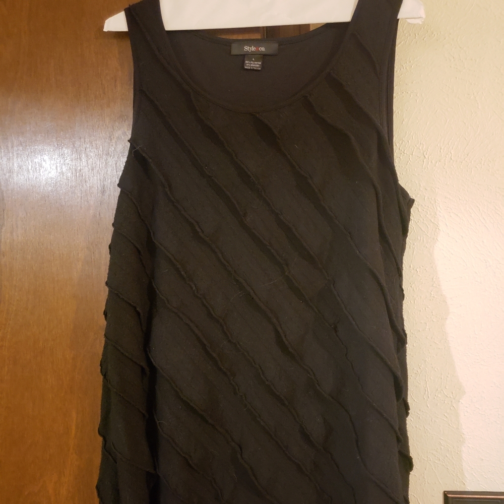 Style and Co Black Ruffle Top